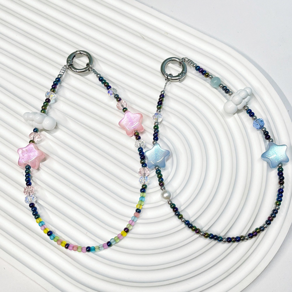 Phone Accessories For Teen Girls - HERLOOK Aesthetic Cloud Star Beaded Phone