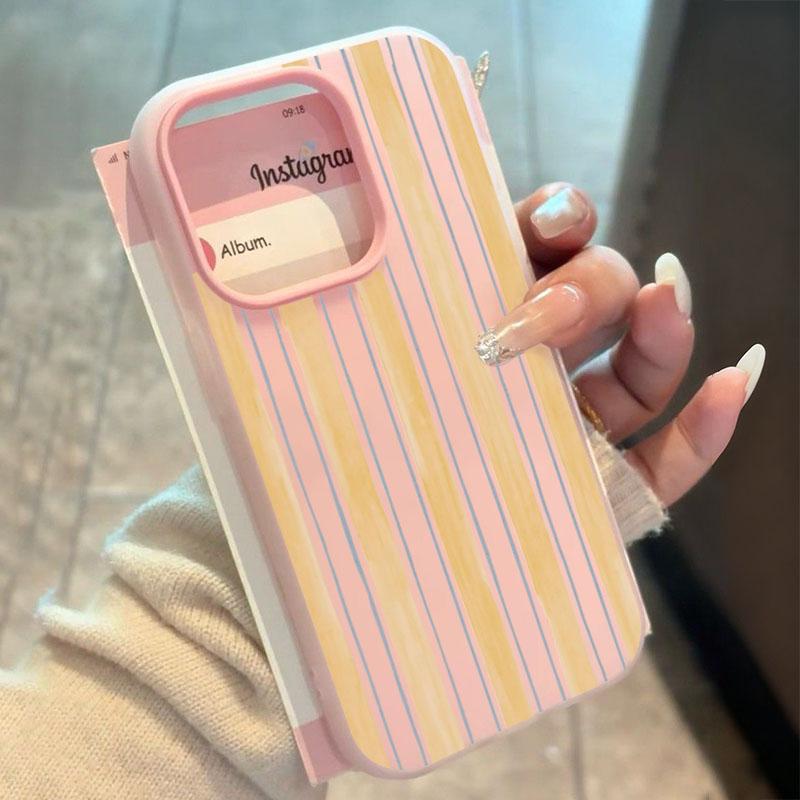 Yellow Phone Accessories - Stylish Yellow Striped Phone Case For