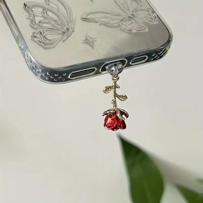 Red Rose Dustproof Plug Access - đánh giá và giá Yellow Phone Accessories