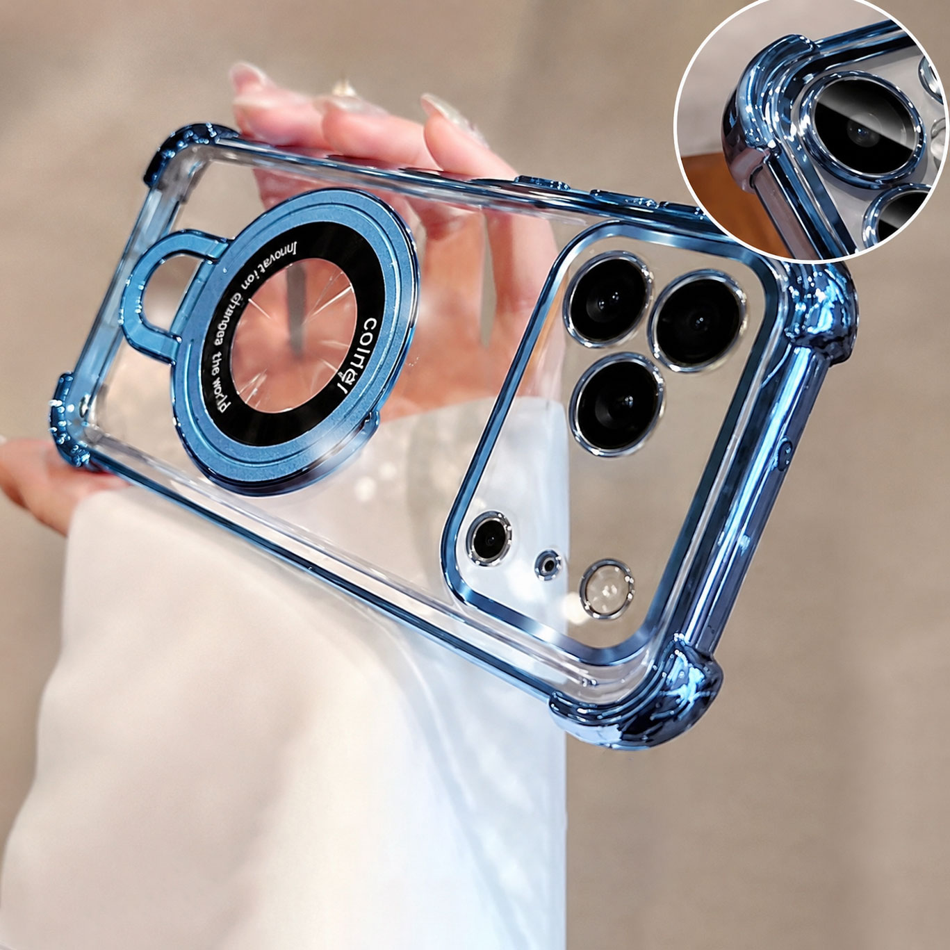 Luxury Clear  Plating Phone Ca - đánh giá và giá Phone Accessories Ring Holder