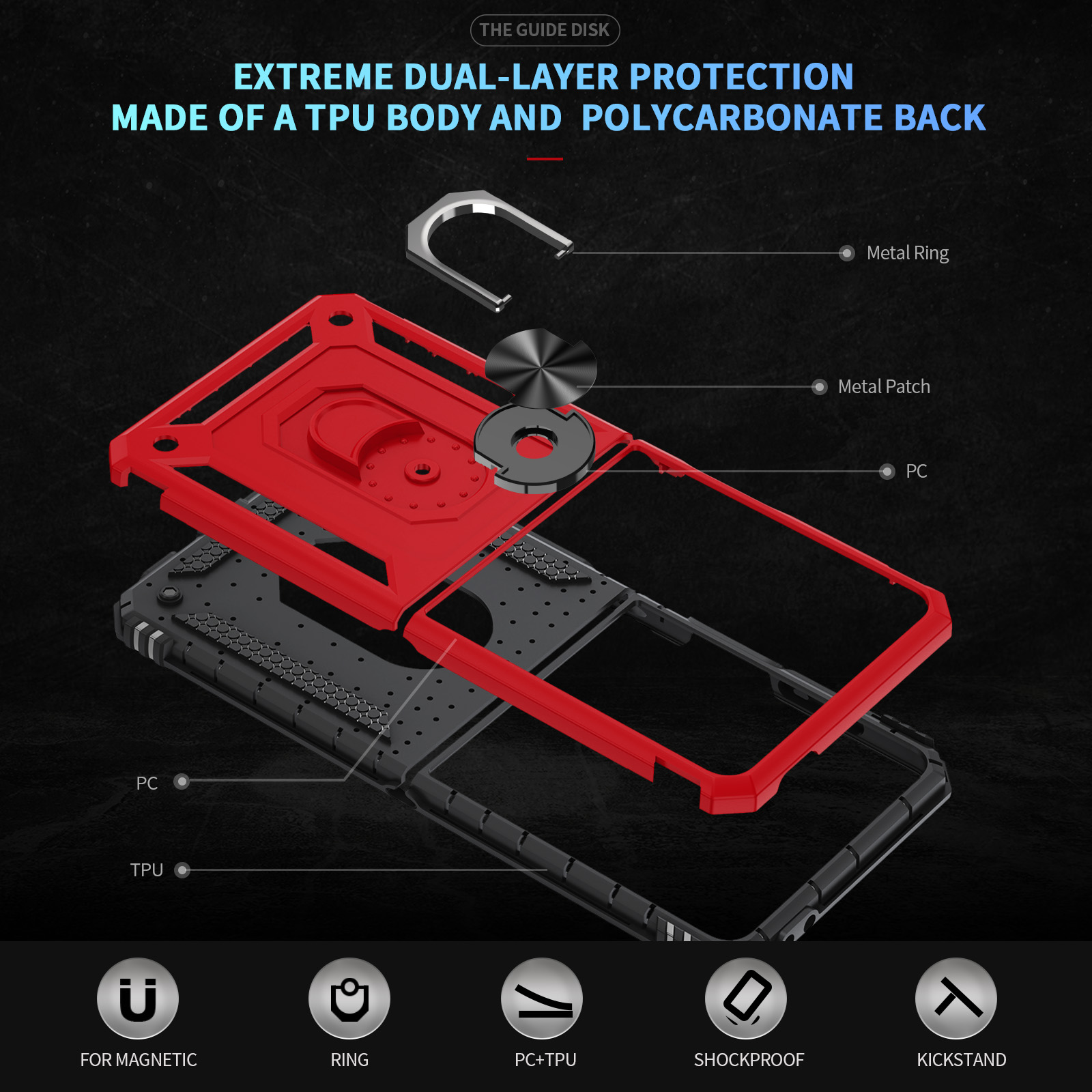 Military-grade Shockproof Phon - đánh giá và giá Phone Accessories Ring Holder