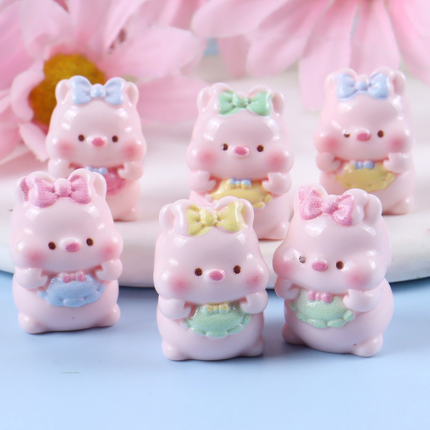 6PCS Mixed Cute Pig Resin Char - đánh giá và giá Yellow Phone Accessories