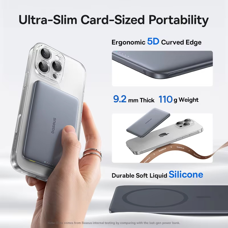 Baseus 5000mAh Magnetic Power  - đánh giá và giá Power Bank Slim