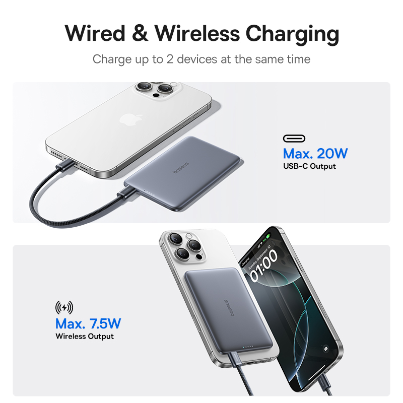 Baseus 5000mAh Magnetic Power  - đánh giá và giá Power Bank Slim