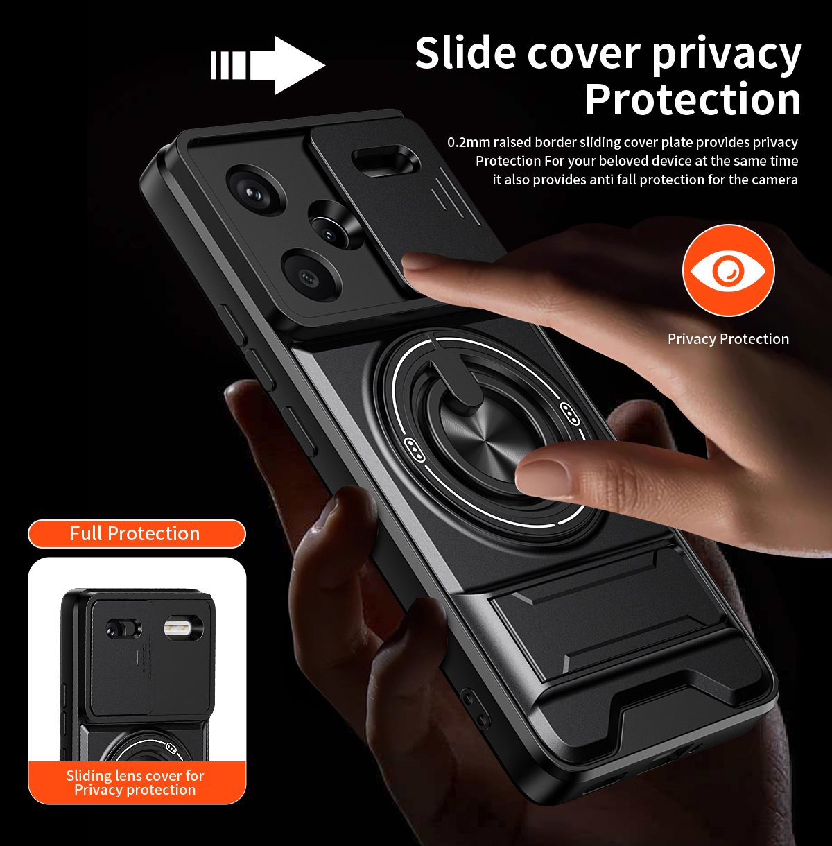 Lens Slide Camera Phone Case f - đánh giá và giá Phone Accessories Ring Holder
